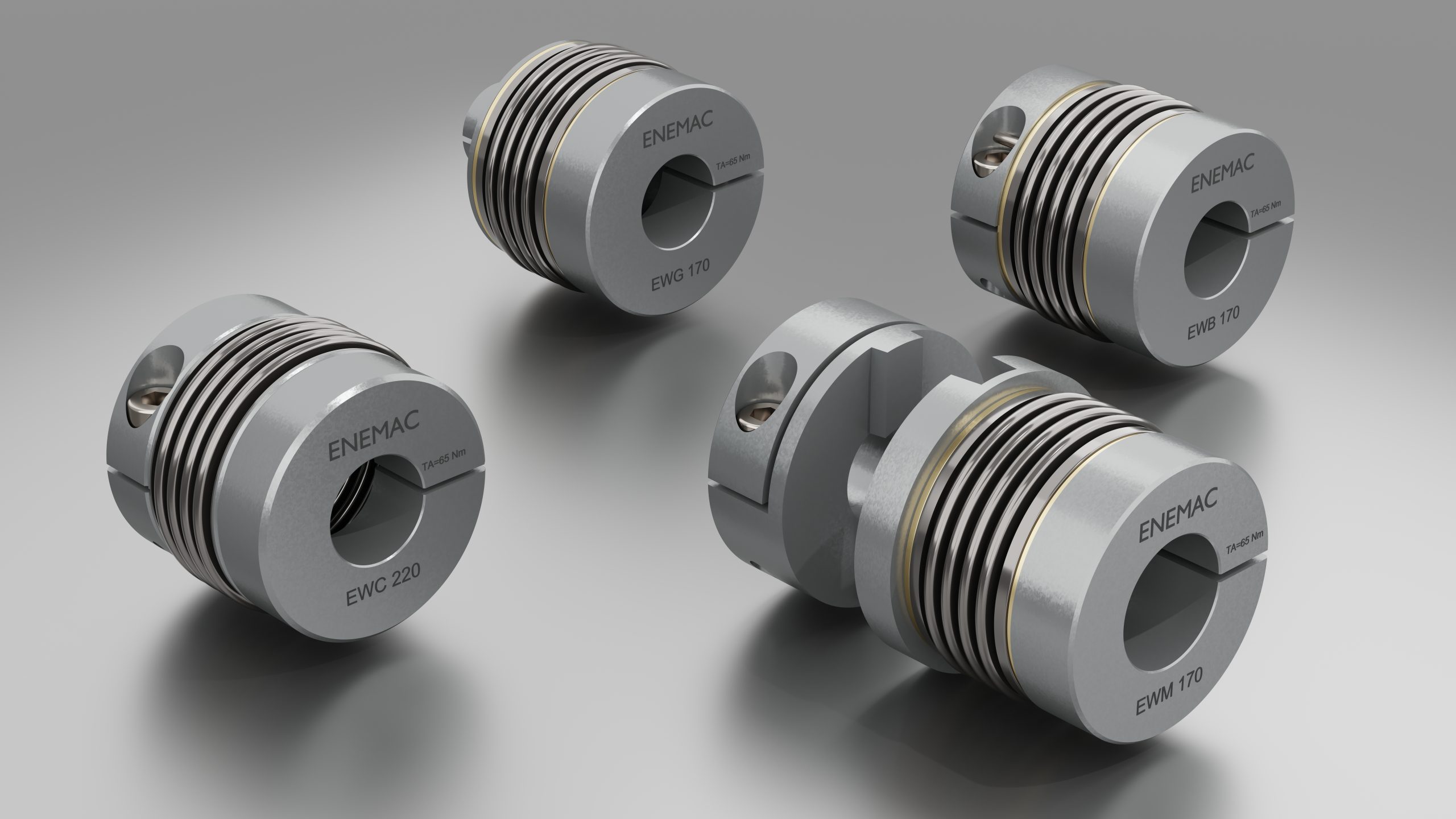 Group photo of metal bellows couplings