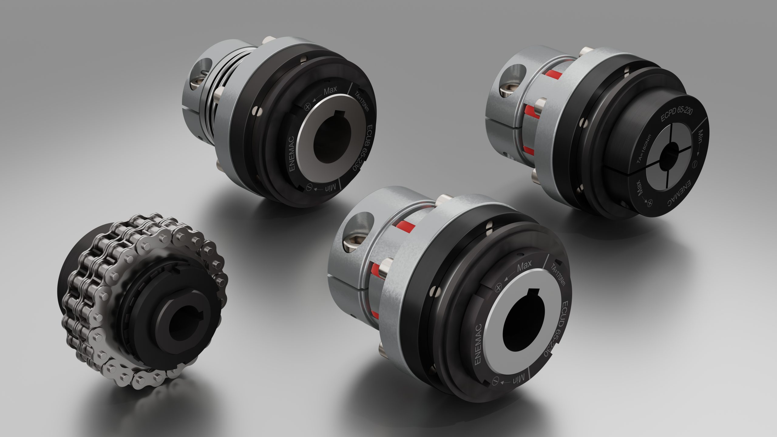 Group photo of torque limiters for direct drives